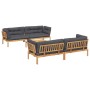 Set of garden pallet sofas and cushions 5 pieces acacia wood by , Outdoor sofas - Ref: Foro24-3209421, Price: 945,60 €, Disco...