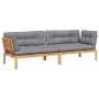 Corner pallet garden sofas and 2 acacia wood cushions by , Outdoor sofas - Ref: Foro24-3209350, Price: 407,43 €, Discount: %