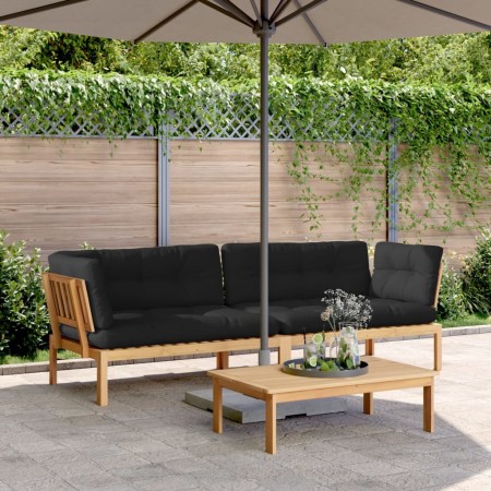 Ecksofas aus Paletten für den Garten und Kissen, 2 Stück, Akazienholz. von , Outdoor-Sofas - Ref: Foro24-3209352, Preis: 418,...