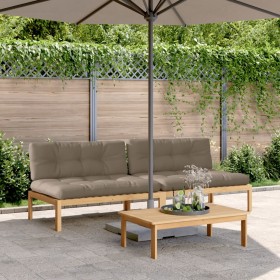 Central pallet garden sofas and 2 acacia wood cushions by , Outdoor sofas - Ref: Foro24-3209359, Price: 352,96 €, Discount: %