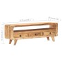 Massiver TV-Schrank aus rauem Mangoholz, 117 x 30 x 41 cm von vidaXL, TV-Möbel - Ref: Foro24-321042, Preis: 198,03 €, Rabatt: %