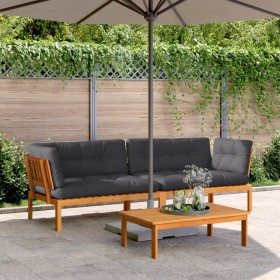 Corner pallet garden sofas and 2 acacia wood cushions by , Outdoor sofas - Ref: Foro24-3209475, Price: 418,88 €, Discount: %