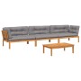 Garten-Palettensofa-Set mit 4-teiligen Akazienholz-Kissen. von , Outdoor-Sofas - Ref: Foro24-3209494, Preis: 628,81 €, Rabatt: %