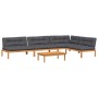 Garten-Palettensofa-Set mit 5-teiligen Kissen aus Akazienholz. von , Outdoor-Sofas - Ref: Foro24-3209463, Preis: 843,18 €, Ra...