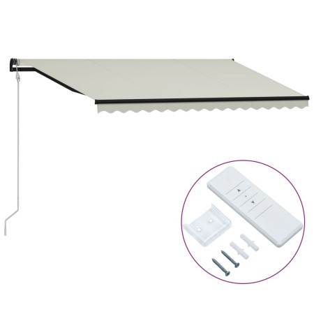 Cream-colored automatic retractable awning 400x300 cm by vidaXL, Awnings - Ref: Foro24-3055264, Price: 484,47 €, Discount: %