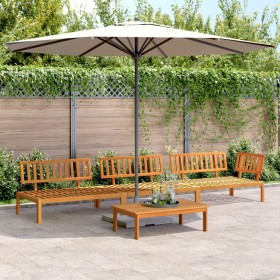 Set of 4-piece solid acacia wood pallet garden sofas by , Outdoor sofas - Ref: Foro24-3209428, Price: 410,48 €, Discount: %