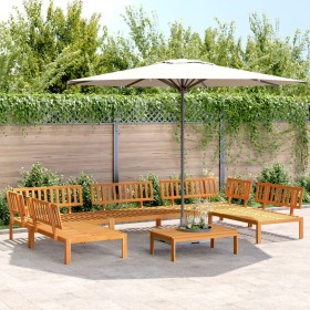 Set of 6-piece solid acacia wood garden pallet sofas. by , Outdoor sofas - Ref: Foro24-3209440, Price: 658,99 €, Discount: %