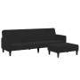 Sofá cama de 2 plazas con taburete terciopelo negro de , Sofás - Ref: Foro24-3258101, Precio: 317,99 €, Descuento: %