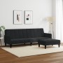 Sofá cama de 2 plazas con taburete terciopelo negro de , Sofás - Ref: Foro24-3258101, Precio: 319,15 €, Descuento: %