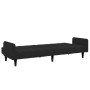 Sofá cama de 2 plazas con taburete terciopelo negro de , Sofás - Ref: Foro24-3258101, Precio: 317,99 €, Descuento: %