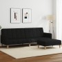 Sofá cama de 2 plazas con taburete tela negro de , Sofás - Ref: Foro24-3258090, Precio: 316,28 €, Descuento: %