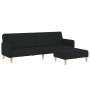 Sofá cama de 2 plazas con taburete tela negro de , Sofás - Ref: Foro24-3258090, Precio: 316,28 €, Descuento: %