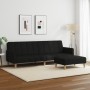 Sofá cama de 2 plazas con taburete tela negro de , Sofás - Ref: Foro24-3258090, Precio: 316,28 €, Descuento: %