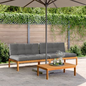 Central pallet garden sofas and 2 acacia wood cushions by , Outdoor sofas - Ref: Foro24-3209482, Price: 337,99 €, Discount: %