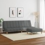 Sofá cama de 2 plazas con taburete tela gris oscuro de , Sofás - Ref: Foro24-3258086, Precio: 295,36 €, Descuento: %