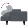 Sofá cama de 2 plazas con taburete terciopelo gris oscuro de , Sofás - Ref: Foro24-3258099, Precio: 286,99 €, Descuento: %