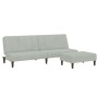 Sofá cama de 2 plazas con taburete terciopelo gris claro de , Sofás - Ref: Foro24-3258092, Precio: 301,12 €, Descuento: %