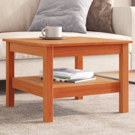 Solid pine wood brown wax coffee table 55x55x40 cm by , Coffee table - Ref: Foro24-847175, Price: 61,99 €, Discount: %