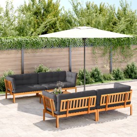 Set of garden pallet sofas and cushions 5 pieces acacia wood by , Outdoor sofas - Ref: Foro24-3209547, Price: 930,99 €, Disco...