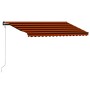 Retractable awning with wind sensor and orange-brown LED lights 450x300cm by vidaXL, Awnings - Ref: Foro24-3055303, Price: 65...