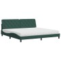 Cama con colchón terciopelo verde oscuro 200x200 cm de , Camas y somieres - Ref: Foro24-3208679, Precio: 528,41 €, Descuento: %