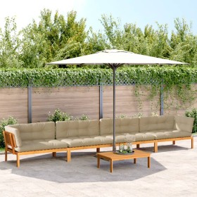 Set of garden pallet sofas and cushions 5 pieces acacia wood by , Outdoor sofas - Ref: Foro24-3209507, Price: 875,68 €, Disco...