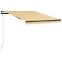 Toldo retráctil sensor de viento LED amarillo blanco 300x250 cm de vidaXL, Toldos - Ref: Foro24-3055294, Precio: 523,43 €, De...