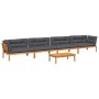 Set of garden pallet sofas and cushions 5 pieces acacia wood by , Outdoor sofas - Ref: Foro24-3209505, Price: 927,10 €, Disco...