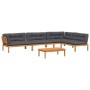 Garten-Palettensofa-Set mit 5-teiligen Kissen aus Akazienholz. von , Outdoor-Sofas - Ref: Foro24-3209511, Preis: 927,10 €, Ra...