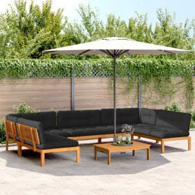 Set of garden pallet sofas and cushions, 6 pieces, acacia wood. by , Outdoor sofas - Ref: Foro24-3209526, Price: 1,00 €, Disc...