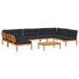 Set of garden pallet sofas and cushions, 6 pieces, acacia wood. by , Outdoor sofas - Ref: Foro24-3209526, Price: 1,00 €, Disc...