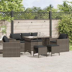 Gartenmöbel-Set 6-teilig mit grauen Polstern aus synthetischem Rattan von , Gartensets - Ref: Foro24-3213551, Preis: 505,99 €...