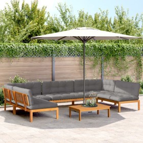 Set of garden pallet sofas and cushions, 6 pieces, acacia wood. by , Outdoor sofas - Ref: Foro24-3209524, Price: 1,00 €, Disc...