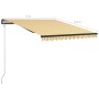 Toldo retráctil sensor de viento LED amarillo blanco 300x250 cm de vidaXL, Toldos - Ref: Foro24-3055294, Precio: 523,43 €, De...