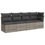 Gartensofa-Set, 11-teilig, mit grauen Kissen aus synthetischem Rattan. von , Gartensets - Ref: Foro24-3267540, Preis: 776,69 ...