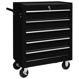 Carrito caja de herramientas 5 cajones negro de vidaXL, Carretillas de carga - Ref: Foro24-147172, Precio: 243,03 €, Descuent...