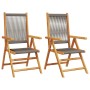 Garden chairs 2 units solid acacia wood gray polypropylene by , Garden chairs - Ref: Foro24-367655, Price: 167,83 €, Discount: %