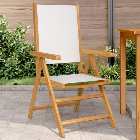 Garden chairs 2 units solid acacia wood and cream white fabric by , Garden chairs - Ref: Foro24-367657, Price: 148,54 €, Disc...