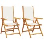 Garden chairs 2 units solid acacia wood and cream white fabric by , Garden chairs - Ref: Foro24-367657, Price: 148,54 €, Disc...