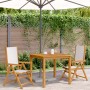 Garden chairs 2 units solid acacia wood and cream white fabric by , Garden chairs - Ref: Foro24-367657, Price: 148,54 €, Disc...