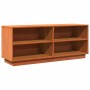 Mueble zapatero madera maciza de pino marrón cera 110x34x45 cm de , Zapateros y organizadores de calzado - Ref: Foro24-847123...