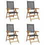 Reclining garden chairs 4 pcs PE rattan solid wood black by , Garden chairs - Ref: Foro24-3214520, Price: 294,99 €, Discount: %