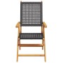 Reclining garden chairs 4 pcs PE rattan solid wood black by , Garden chairs - Ref: Foro24-3214520, Price: 294,99 €, Discount: %