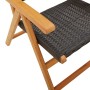 Reclining garden chairs 4 pcs PE rattan solid wood black by , Garden chairs - Ref: Foro24-3214520, Price: 294,99 €, Discount: %