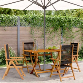 Reclining garden chairs 4 units solid acacia wood black by , Garden chairs - Ref: Foro24-3214529, Price: 322,05 €, Discount: %