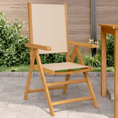 Garden chairs 2 units solid acacia wood and beige fabric by , Garden chairs - Ref: Foro24-367660, Price: 149,21 €, Discount: %