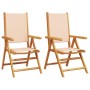 Garden chairs 2 units solid acacia wood and beige fabric by , Garden chairs - Ref: Foro24-367660, Price: 149,21 €, Discount: %