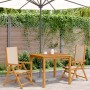 Garden chairs 2 units solid acacia wood and beige fabric by , Garden chairs - Ref: Foro24-367660, Price: 149,21 €, Discount: %