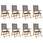 Reclining garden chairs 8 pcs PE rattan solid wood black by , Garden chairs - Ref: Foro24-3214522, Price: 586,78 €, Discount: %