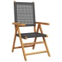 Reclining garden chairs 8 pcs PE rattan solid wood black by , Garden chairs - Ref: Foro24-3214522, Price: 586,78 €, Discount: %